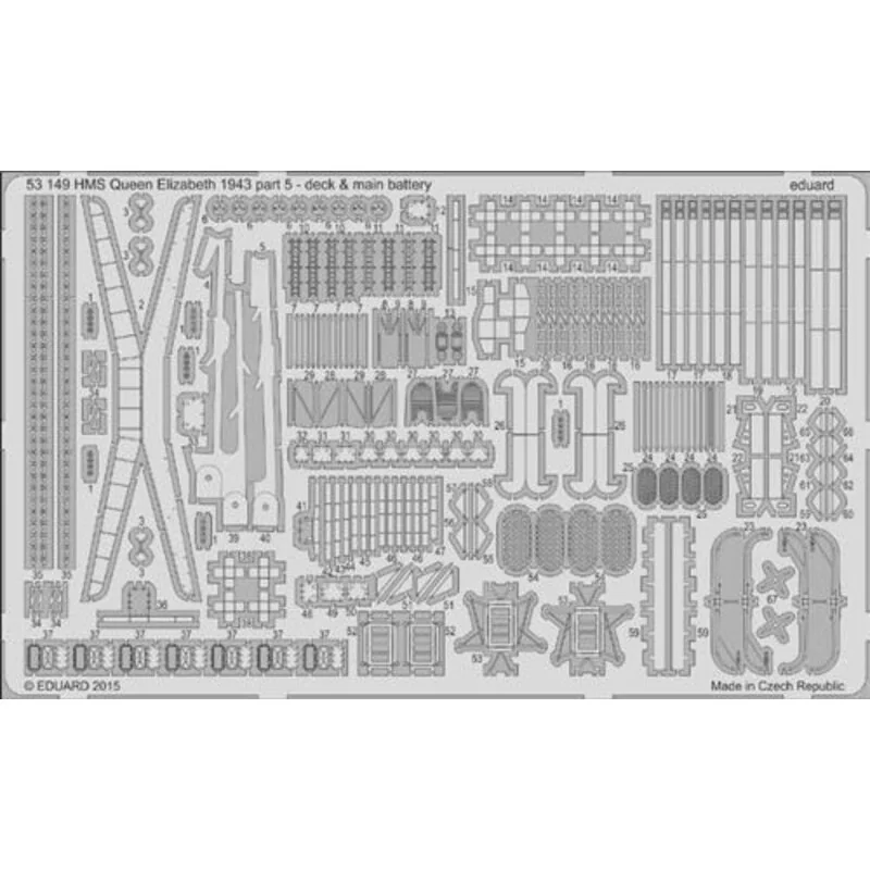 HMS Queen Elizabeth 1943 pt 5 - deck & main batteries (designed to be used with Trumpeter kits)