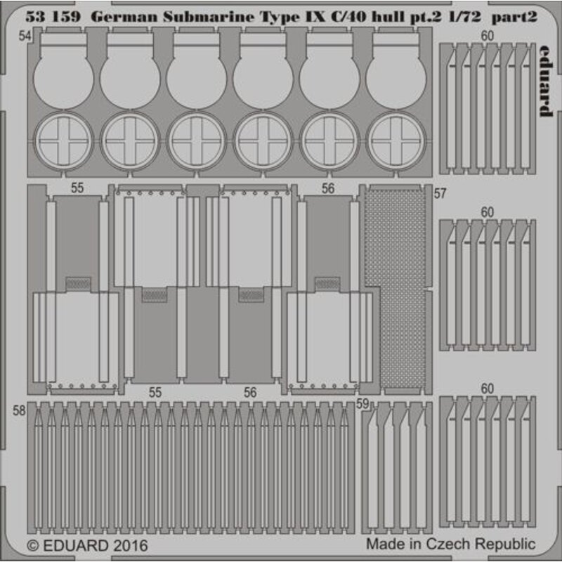 German Submarine Type IX C/40 hull pt. 2 (designed to be used with Revell kits)