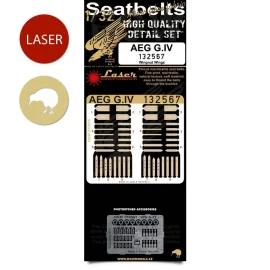 AEG G.IV pre-cut (laser) Seatbelts (designed to be used with Wingnut Wings kits)