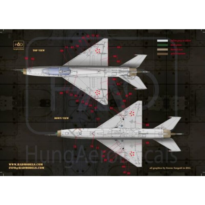 Mikoyan MiG-21UM HUnAF stencils for DDR and Silver painting