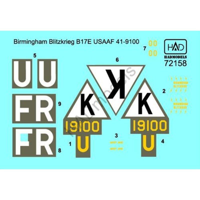 Boeing B-17E Flying Fortress Birmingham Blitzkrieg USAAF