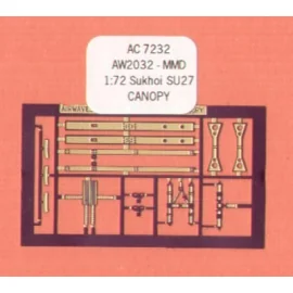 Sukhoi Su-27 Flanker Canopy Set (designed to be assembled with model kits from Italeri)