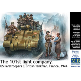 The 101st light company. 7 x US Paratroopers, 1 x British Tankman and 1 x civilian woman carrying a baby Figure