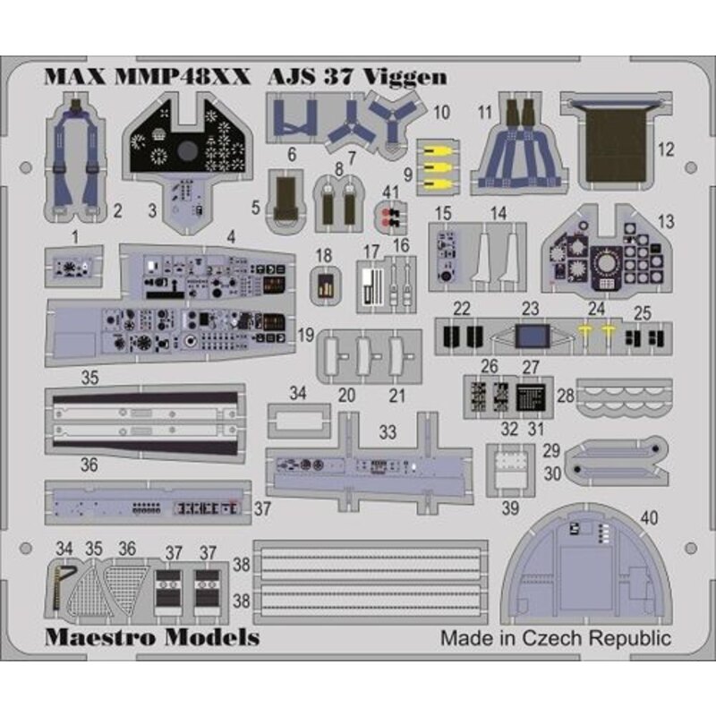 Saab AJ-37/AJS-37 Viggen interior (designed to be used with Special Hobby and Tarangus kits)