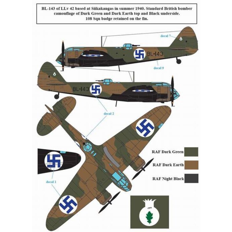 Bristol Blenheim Mk.I - Mk.II Finnish Air Force WW II