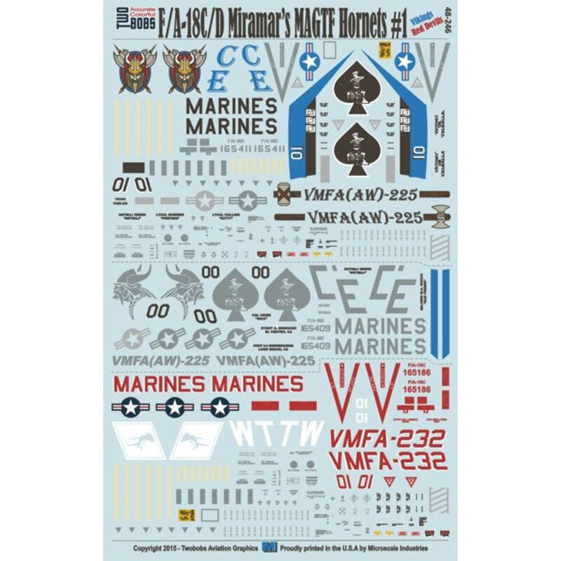 McDonnell-Douglas F/A-18C/D Miramar MAGTF HornetsThe newest schemes from the VMFA (AW)-225 Vikings and VMFA-232 Red Devils are f
