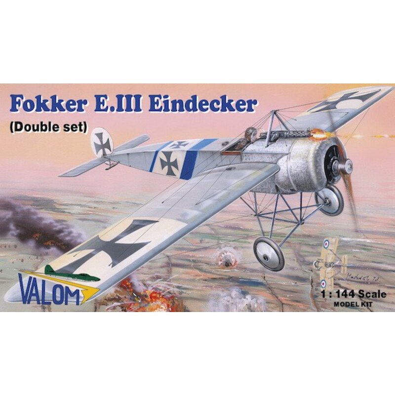 Fokker E.III Eindecker (2in1) kit includes two identical sprues with parts, 2 x resin engines and two frets with p/e parts.