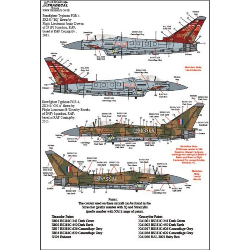 Eurofighter Typhoon FGR 4 29(F) Squadron 2015 Anniversary/Display (2)ZK349 GN-A 29(F) Squadron Flt Lt B. Westoby Brooks B of B 7