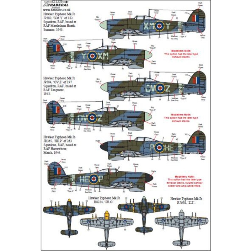 Hawker Typhoon Mk.Ib Car Door (11)R7855 PR-D 609 Sqn F/O R. A. Lallemant RAF Manston - R8697 SA-Z 486 Sqn RAF Kirton in Linds