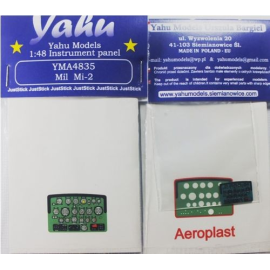 Mil Mi-2 Photoetched instrument panels. Coloured. Ready to fit in a model (JustStick) (designed to be used with Aeroplast kits)