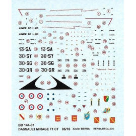 Dassault Mirage F.1 CT : 13-SA, 30-SY, 30-SG, 30-QR (4 schemes)