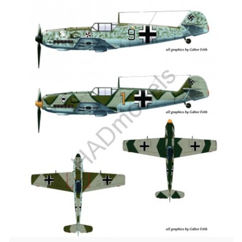 Messerschmitt Bf 109E-4 (Black 9 schnauzl - yellow1)