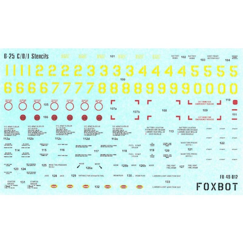 B-25C/D/J Mitchell Stencils