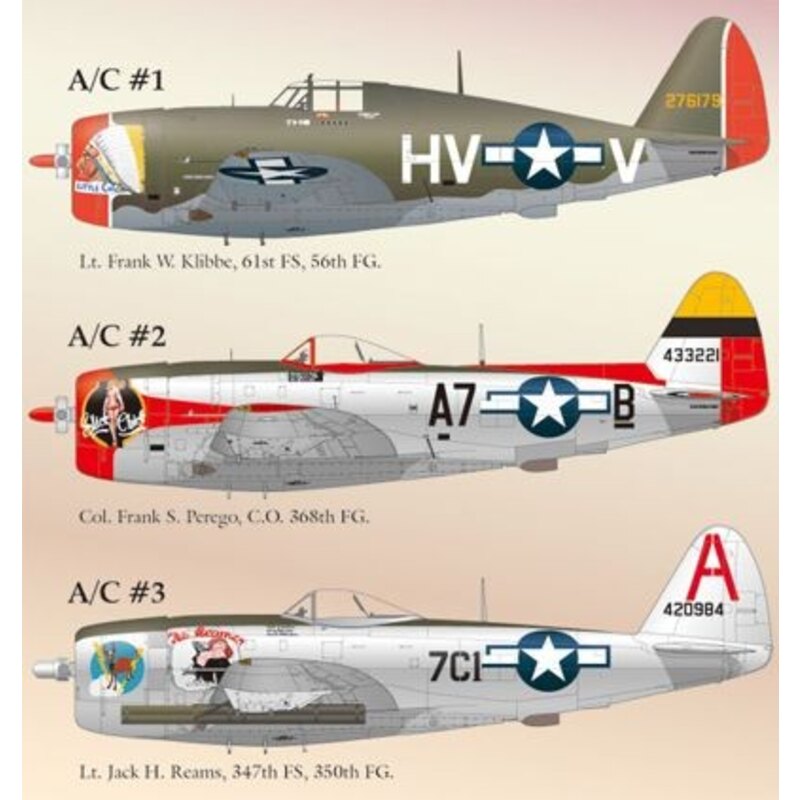 Republic P-47D Thunderbolt part 8 (F. Klibbe Little Chief, F. Perego Slick Chick, J. Reams The Reamer)