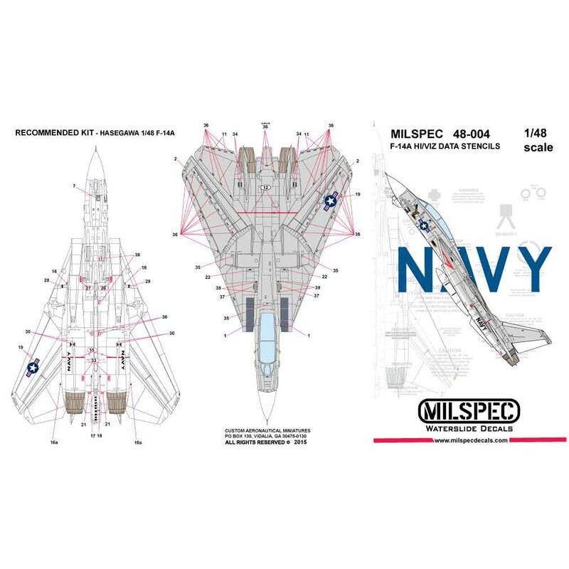 Grumman F-14A Tomcat HI/VIZ DATA STENCILS