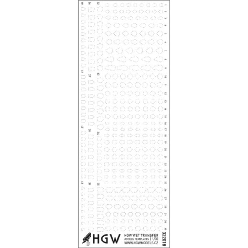 Access Templates - Positive Rivets Set consists of positive rivets in 1/32 scale