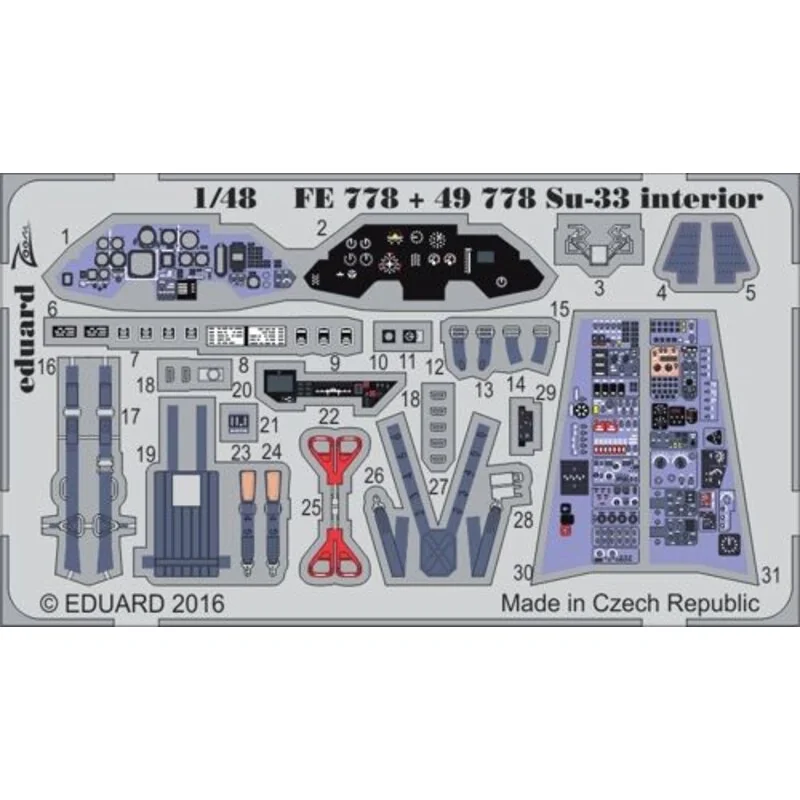 Sukhoi Su-33 Sea Flanker interior (designed to be used with Kinetic Model kits)