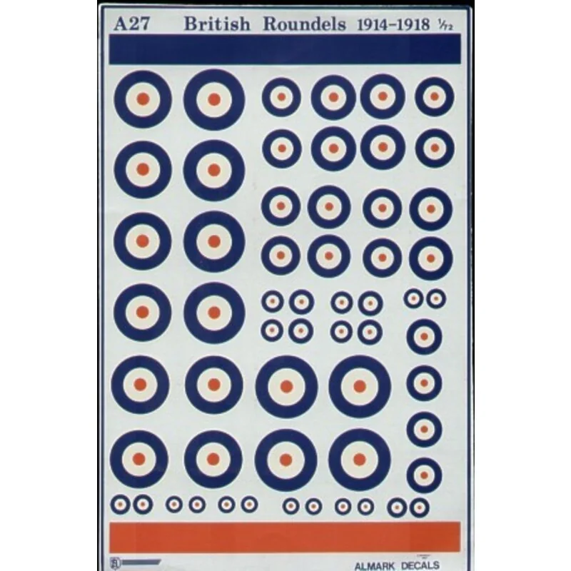 RFC/RAF WWI National Insignia/Roundels various sizes (RAF roundels)