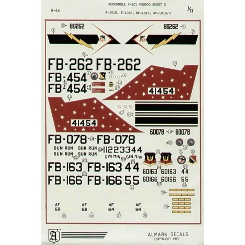 McDonnell F-101 Voodoo McDonnell F-101B McDonnell F-101C McDonnell RF-101C McDonnell RF-101G/H